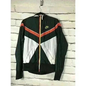 Nike Women's Size Large Black /Orange /White Long Sleeve Zip Up Jacket